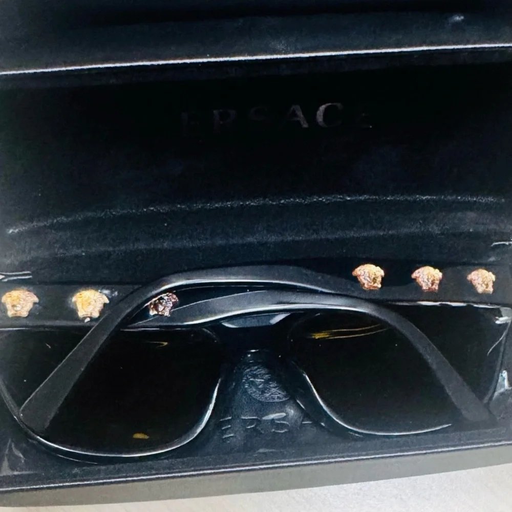 Versace Gold Medusa Head Butterfly Sunglasses, Plum Lens, 56/18/140 - Picture 8 of 16